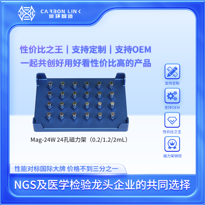 24头板式磁力架   进口平替碳环智造    1.2ML96孔板磁力架   2.0ML96孔板磁力架   0.2MLPCR板磁力架